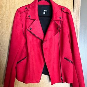 Kut red faux suede jacket